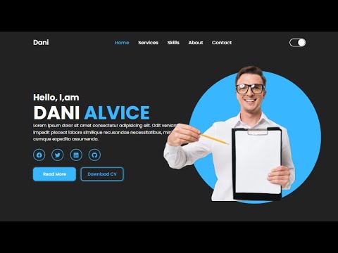 Create Personal Portfolio website with dark and light mode using HTML & CSS | step by step toturial