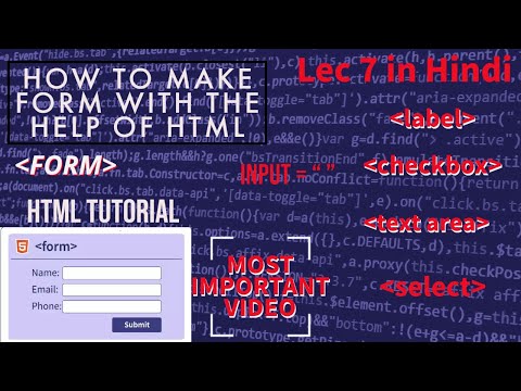 Form tag in HTML in Hindi | #html #htmltutorial #htmlforbeginner #htmlforms
