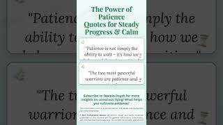 The Power of Patience: Quotes for Steady Progress & Calm | Scorpio Dep...