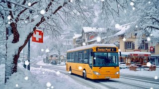 Heavy Snowfall In Interlaken Switzerland❄️🇨🇭Beautiful Swiss Town In Winter❄️