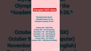 SOF Olympiad exam  Date schedule| Olympiad dates 2025 #olympiadexam #olympiaddate2025