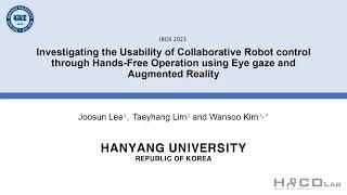 [IROS2023] Investigating the Usability of Collaborative Robot control through Hands-Free Operation