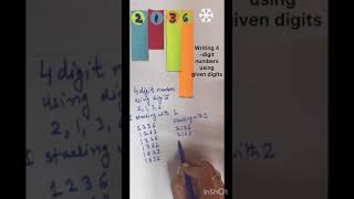 4-digit numbers using the given digits #mathematics #visualmath #mathsshorts #mathematicslearning