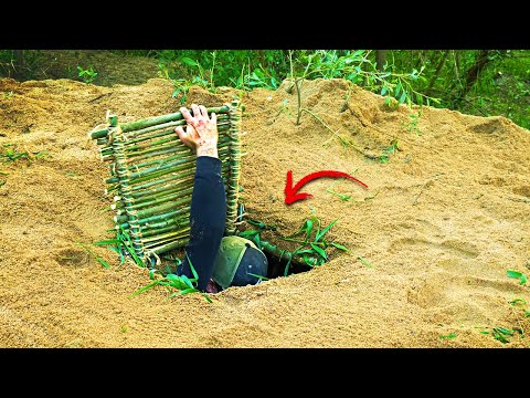 TOMB SURVIVAL SHELTER - 2 days solo on a Wild Island! BUSHCRAFT & COOKING SANDWICH 🥪