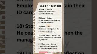 Day 4 : Basic & Advanced English with examples |30-day vocab challenge #glowdaily #learnenglish