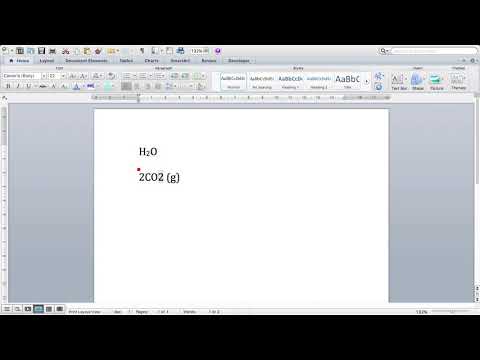 Subscripts and superscripts for science in Microsoft Word