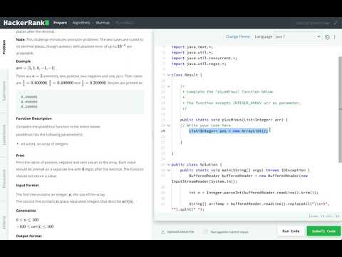 Hackerrank: "Plus Minus" solution