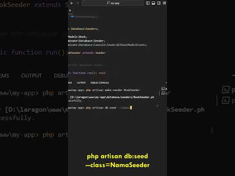 Tutorial Insert data pake Laravel Seeder #shorts  #laravel #laravelseeder #coding