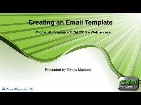 Creating an Email Template in Dynamics CRM 2013
