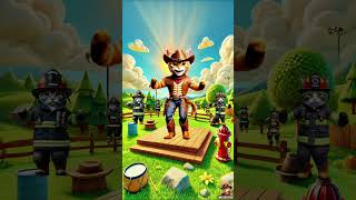 Cowboy Cat Firefighter Dance Duo Hilarious Moves Fun! #CowboyCat #FirefighterDance #cat #katten