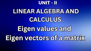 LA&C- Eigen values and Eigen vectors of a matrix @JayaMathsAcademy #btechmaths #engineeringmaths1