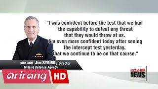 U.S. says anti-missile defense capability outpacing long-range missile threats