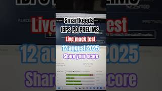 smartkeeda ibps po PRELIMS live mock test 12 aug #smartkeeda #livemocktest #ibpspo #ibpspoprelims