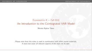 An Introduction to the Cointegrated VAR Model