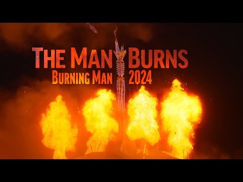 2024 Burning Man | The Man Burns With Full Firework Show in 4K