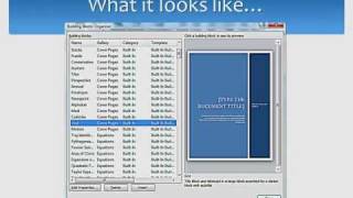 An Introduction to Microsoft Word Building Blocks