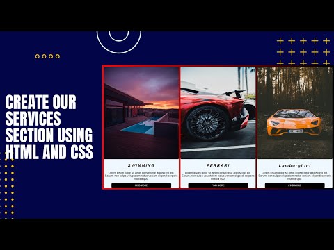 Create our services section using HTML and CSS only | Add Hover effect property for attractive web