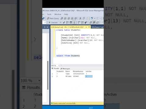 Table creation #backend #ssms #sql #sqlserver #coding