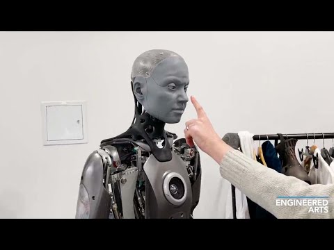 The Humanoid Robot 'Ameca' Reacts To a Nose Poke Like a Real Person | REALISTIC FACIAL EXPRESSIONS