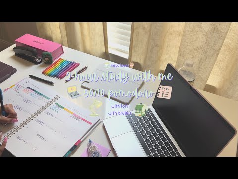 2-HOUR STUDY WITH ME (50/10 Pomodoro) | with cafe lofi ༻☕༺ | with breaks | #2