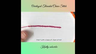 Overlayed Threaded Chain Stitch stitch #shorts #ytshorts #1minutetutorial #chainstitch