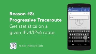 HE.net Network Tools mobile app demo
