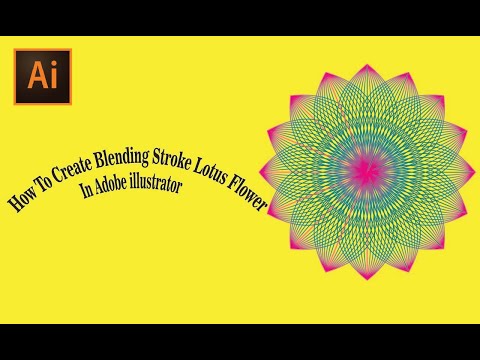 How To Create Blending Stroke Lotus Flower  In adobe illustrator #lotusflower #adobe #GrafixTube