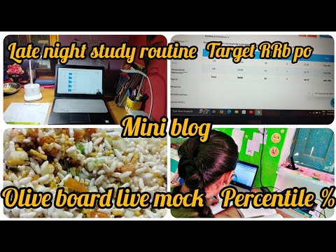 Late night study vlog of banking aspirants|| oliveboard live mock test #rrbpo #sbija #sbiclerkexam