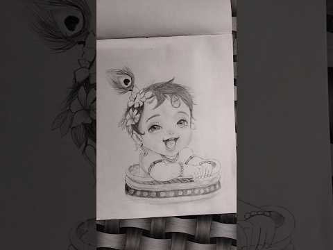 Cute krishna drawing 🤩🤩🤩🤩#art #drawing #krishna #sketch
