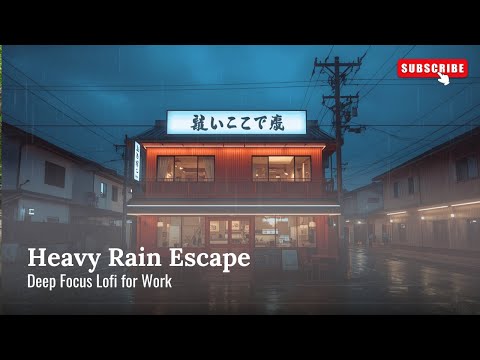 Heavy Rain Escape 🌧️  Deep Focus Lofi for Work