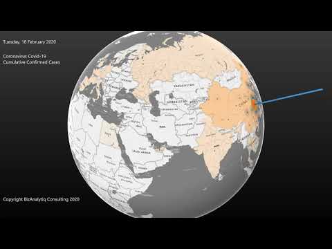 Coronavirus Covid19 Time Lapse Spread in North Eastern Hemisphere