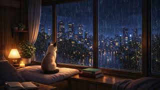 rainy night lofi for studying, relaxing & late nights