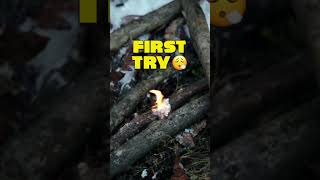 Make a Fire WITHOUT SKILL In under 60 SECONDS! #shorts