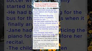 Tense in English grammar | past perfect continuous tense #englishspeakingpractice