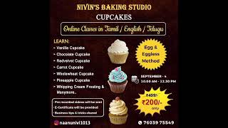 BAKING CLASSES CUPCAKES  ONLINE @just 200/- only Contact 7603975549