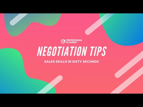 Quick Sales Negotiation Tips! | SALES SKILLS IN SIXTY SECONDS