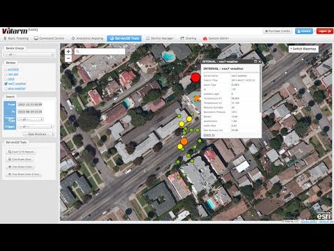 Tools.Valarm.net Mobile Sensor Data w Esri ArcGIS API - Industrial Internet of Things Air Examples