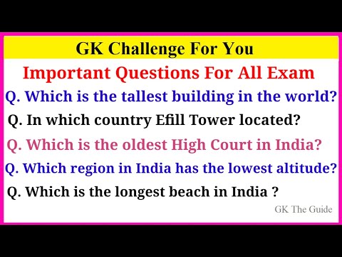 important gk for all exam | largest, longest , tallest, highest , oldest, lowest etc quiz