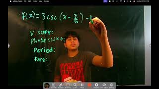 Learning graphing Technique with Cosec