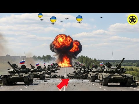 Ukraine’s UAVs Turn a Russian Tank Convoy Into Scrap Metal