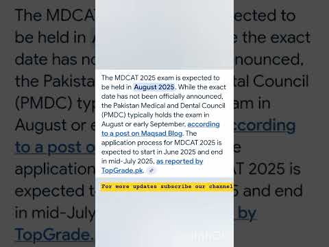 MDCAT 2025 Date#mcatprep#mdcat #shorts #short#shortvideo #shortsfeed #shortsvideo#shortsviral #date