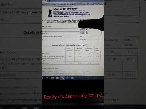 My IBPS PO PRE Scorecard| Really shocked| Disheartened| Failure 😔
