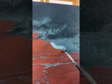 Let’s paint a stormy meadow 🎨 #artshorts #oilpainting
