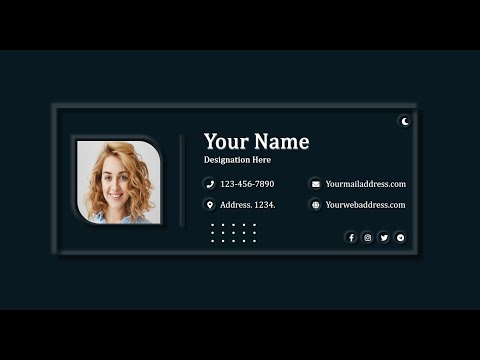 Neumorphism Design Email Signature | HTML CSS Email Signature | Email Signature HTML Tutorial