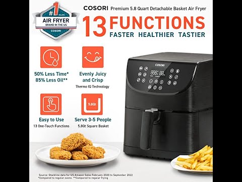 #COSORI Air #Fryer #Oven #kitchengadgets  #Cooker (Cookbook wiz100 Recipes),One-Touch Screen