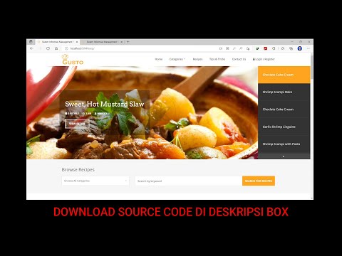Aplikasi Sharing Resep Makanan Berbasis Web | Demo | Gusto - Recipes Management System Download