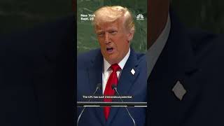 Trump questions the purpose of the United Nations, saying 'empty words don't solve war'
