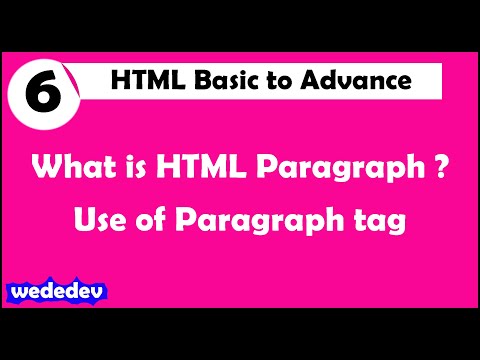 HTML tutorial  Paragraph tag   || Part - 6