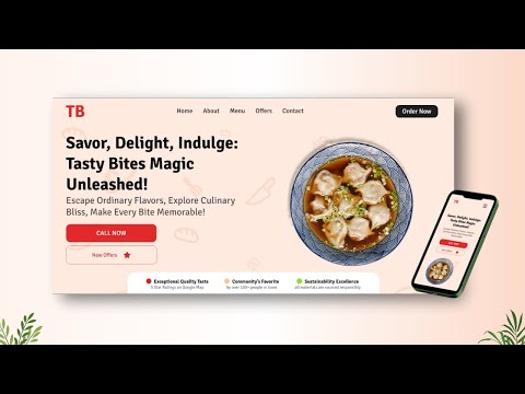 Responsive Food Restaurant Website Using HTML CSS & JavaScript