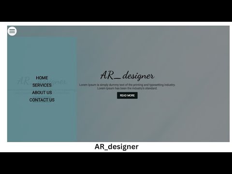 Pure CSS Hamburger Menu With Cool Overlay Animation | Html Css JavaScript Project | Ar_Designer